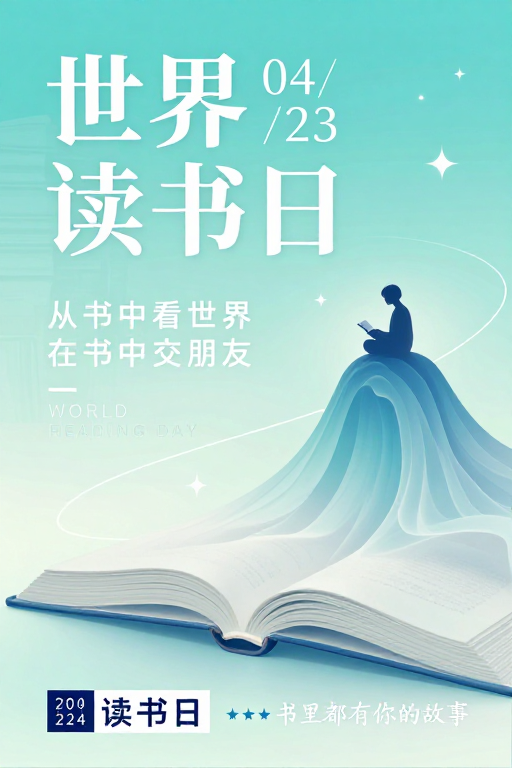 世界读书日：书香与科技交织的梦幻意境