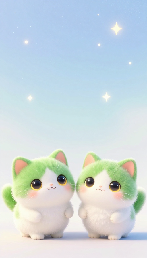 治愈系双奶猫:星汉柔光下的温柔眼眸