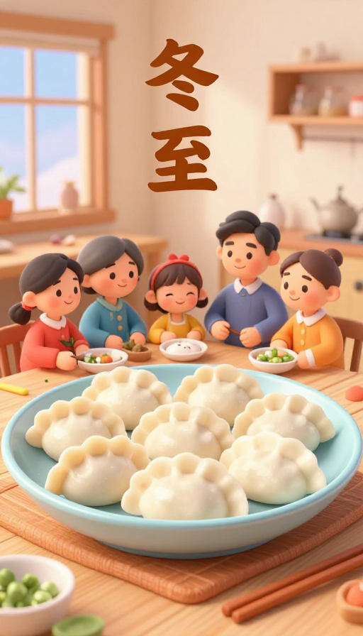 冬至团圆,饺子飘香,三代同堂暖意融融