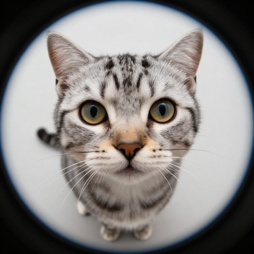 微距鱼眼捕捉美短萌猫瞬间，8K高清写真