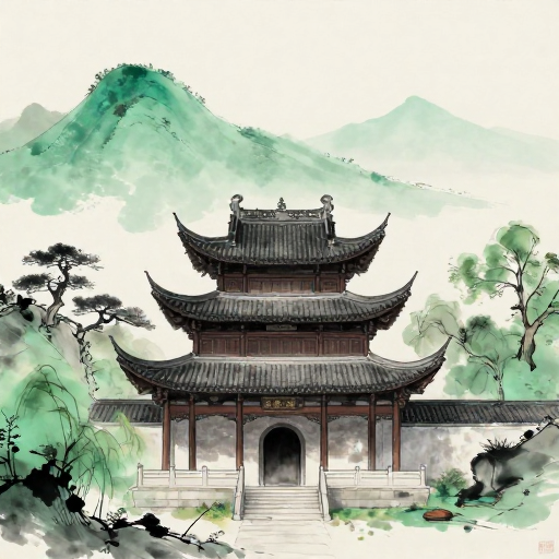 国潮水墨风:衢州常山古建筑与山水画卷