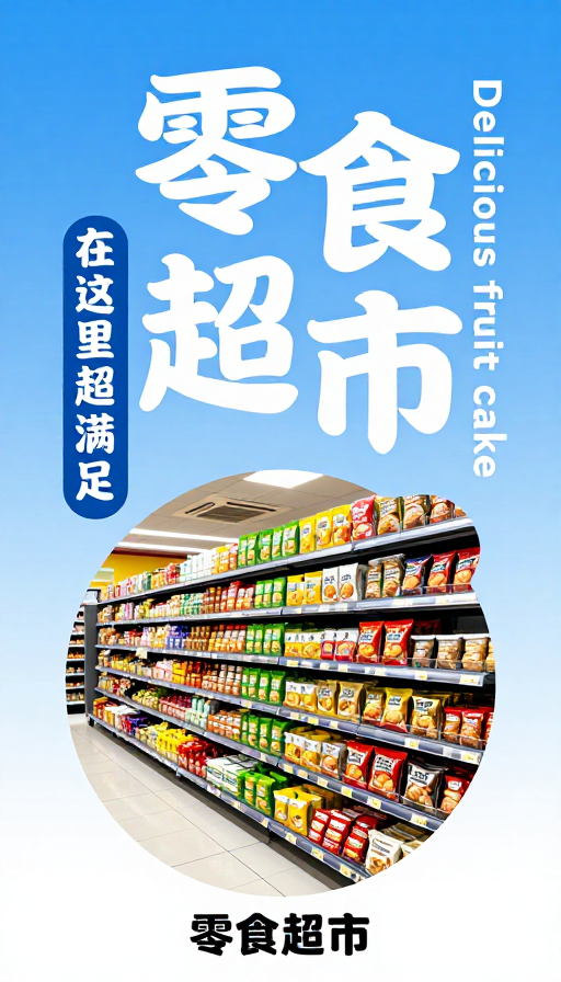 清新活力零食超市广告海报设计
