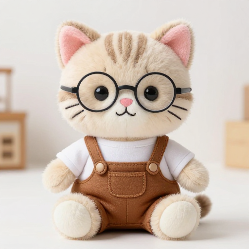 萌趣毛绒猫咪玩偶高清商业展示