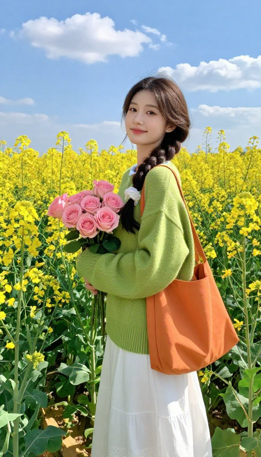 春日花海少女：清新田园写真