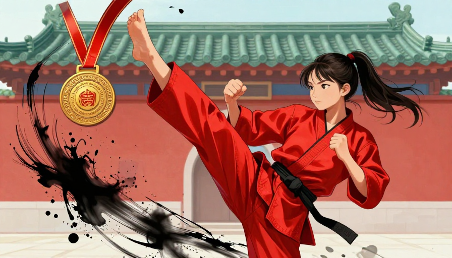 国潮武术少女旋风踢：传统韵味与现代力量碰撞
