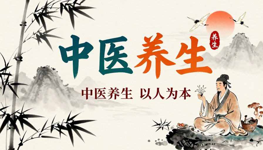 中医养生水墨海报,阴阳调和东方美学