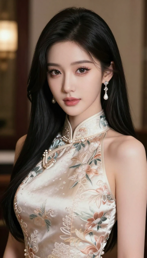 绝美中式旗袍佳人特写：玉骨冰肌高定人像摄影