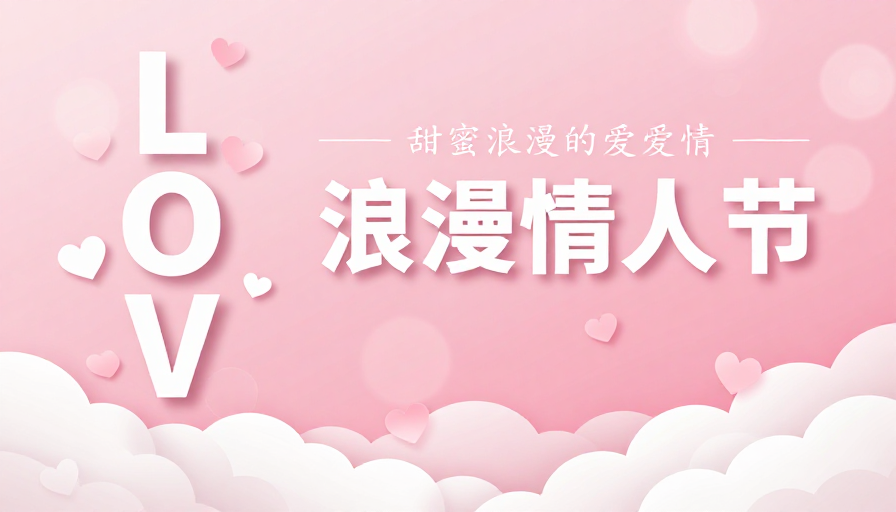粉色梦幻情人节浪漫海报