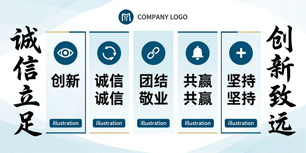 现代科技企业文化价值观宣传海报设计