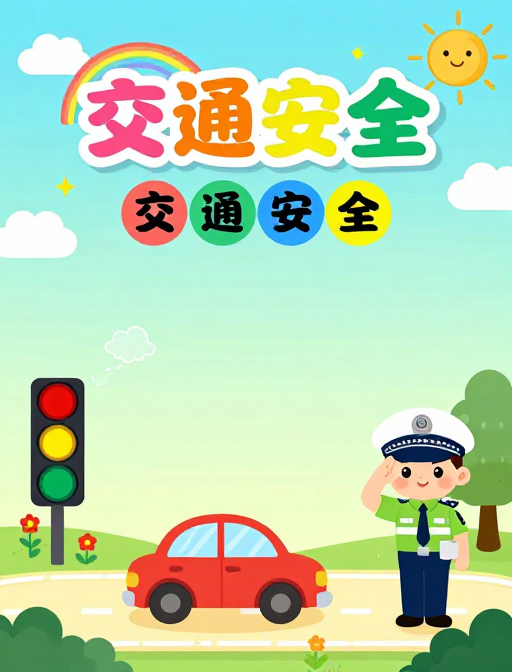 童趣交通安全插画设计