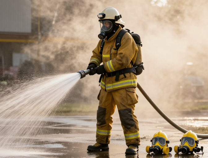 救援一线：消防员高压水枪灭火震撼瞬间