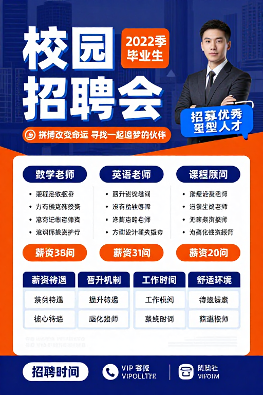 现代商务风校园招聘会专业海报