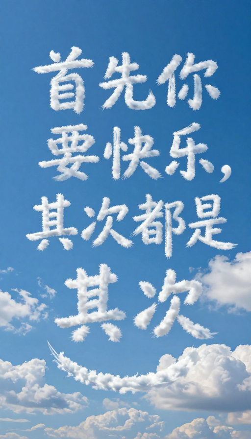 蓝天云纹书法笑脸:自然奇观的治愈力