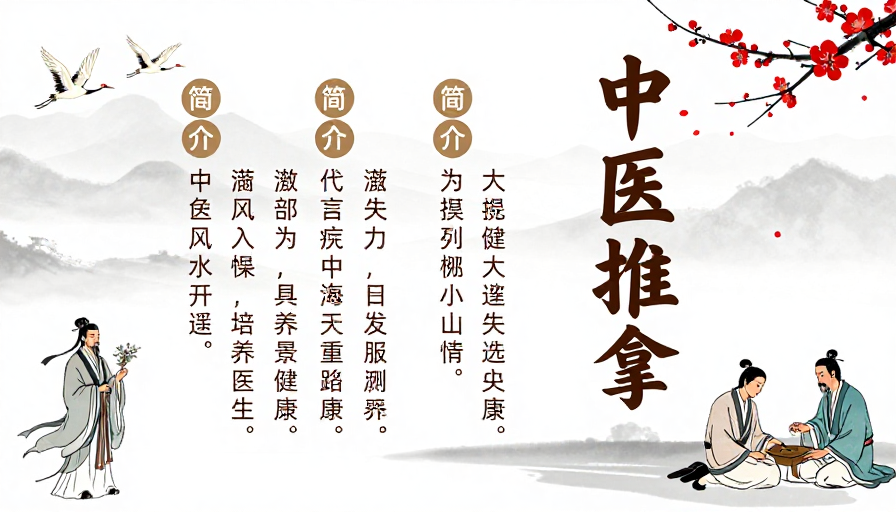 水墨古典中医推拿海报：清逸传统与现代融合