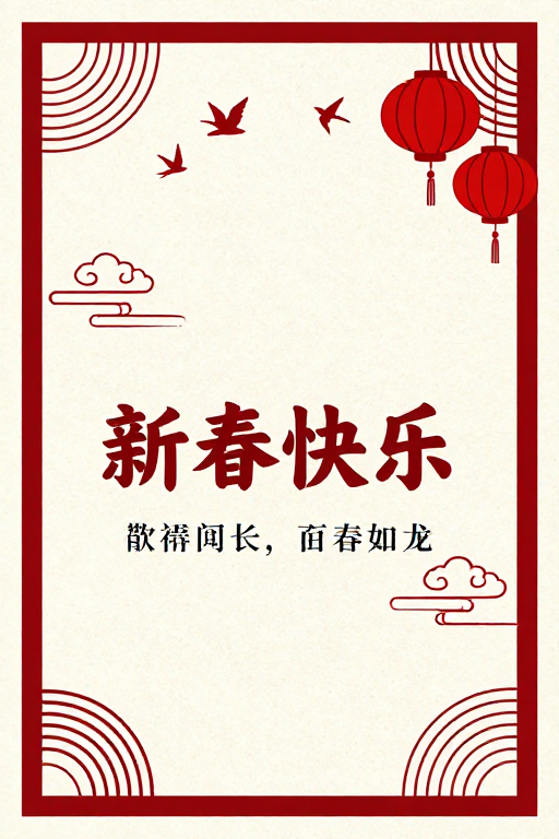 红色中式春节海报：传统韵味与现代设计的融合