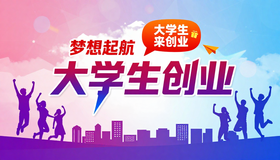 青春筑梦·逐梦启航:大学生创业活力海报