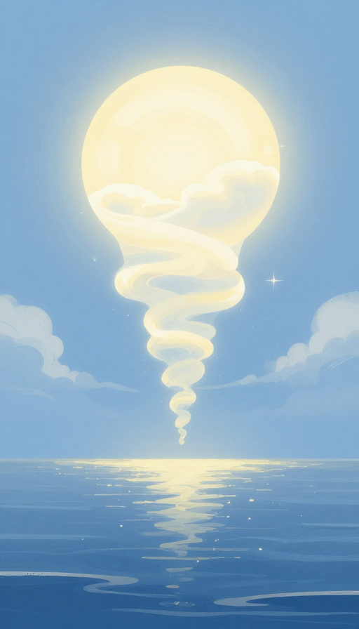 海上蜃楼幻境：唯美插画中的梦幻海景
