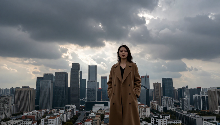 乌云下的希望：都市女性俯瞰繁华中的曙光