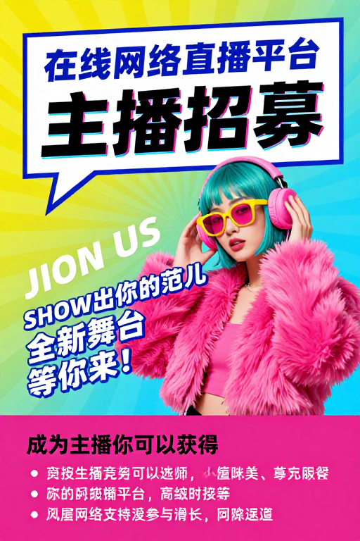 波普风主播招募：活力舞台等你加入！