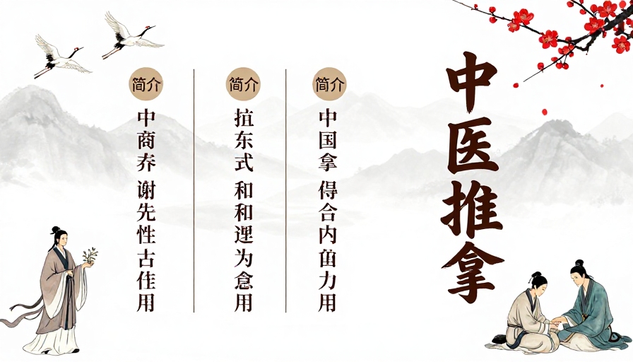 中国风水墨中医推拿艺术海报