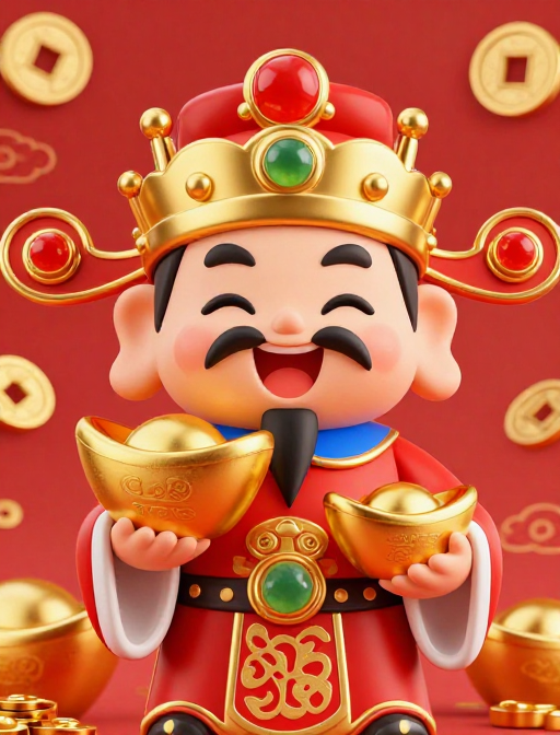 卡通财神：春节财富象征
