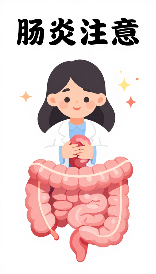 肠炎健康警示:温馨插画提醒您注意饮食