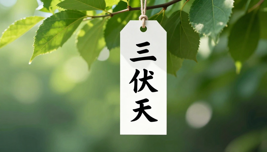 三伏天清凉海报:绿叶光影间的自然禅意