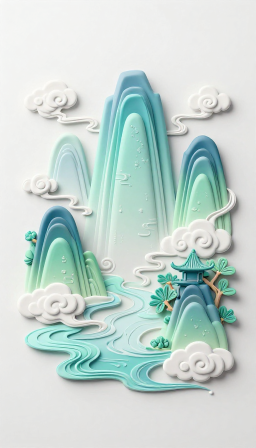 梦幻三维浮雕：中国风艺术插画新境