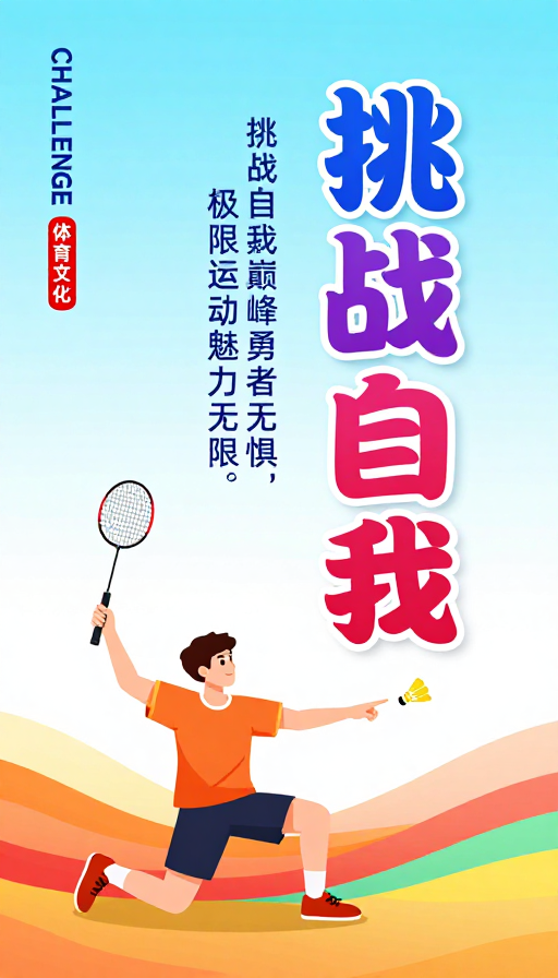挑战自我巅峰勇者无惧运动激情海报