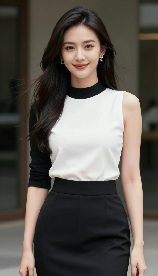 优雅自信的中国女性：黑白时尚摄影