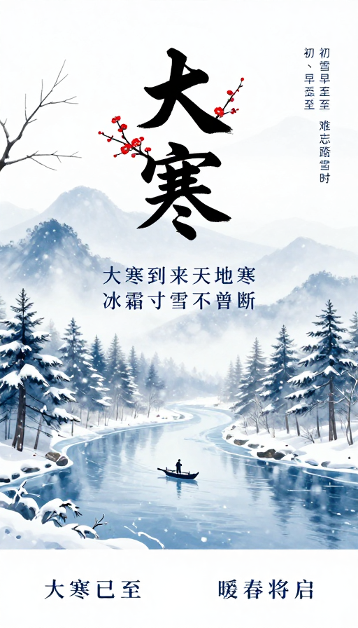 大寒:水墨意境下的冬之静谧