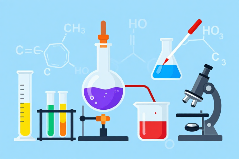 清新学术风科学实验扁平插画