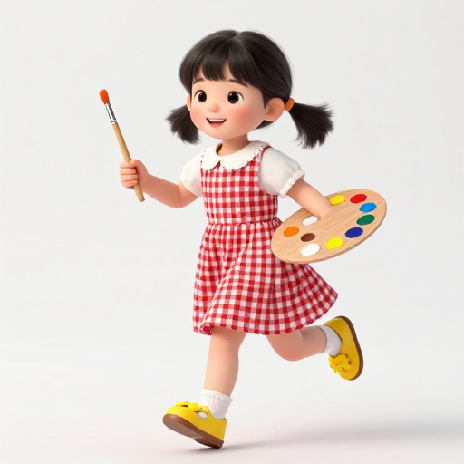 萌趣童画:3D少女奔跑绘梦瞬间