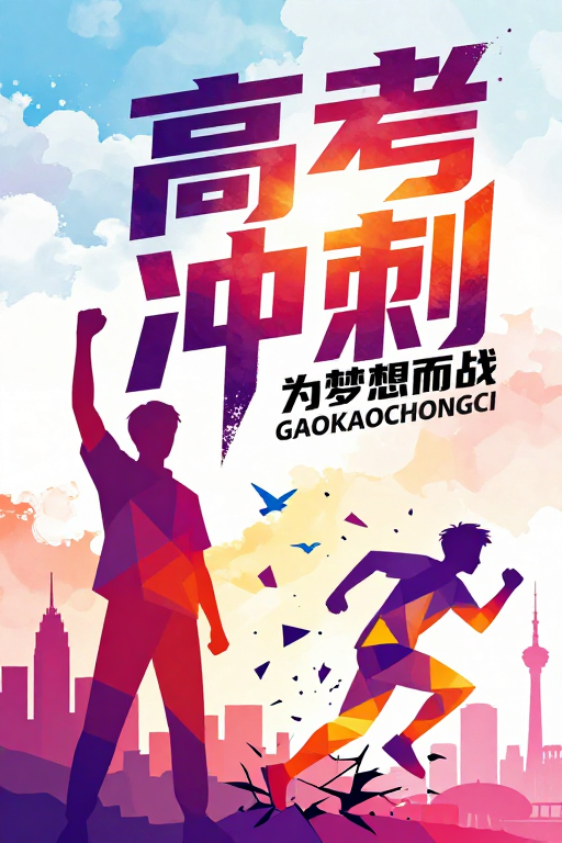 青春力量:高考冲刺艺术海报设计