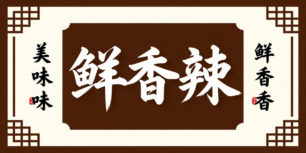 中式书法鲜香海报设计