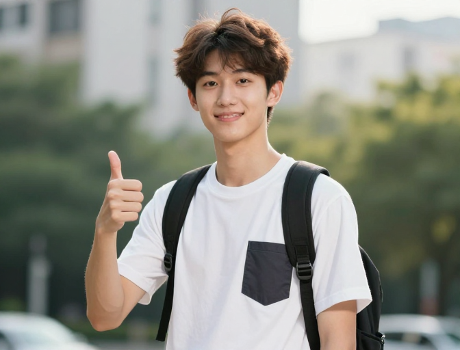 青春活力都市人像:温暖光影中的自信微笑