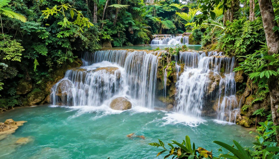 翠潭瀑布群的自然交响