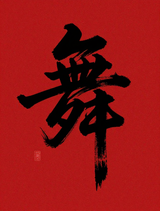 舞字水墨剪影海报设计