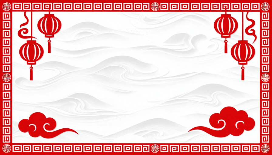 喜庆吉祥的中国传统剪纸对称背景图