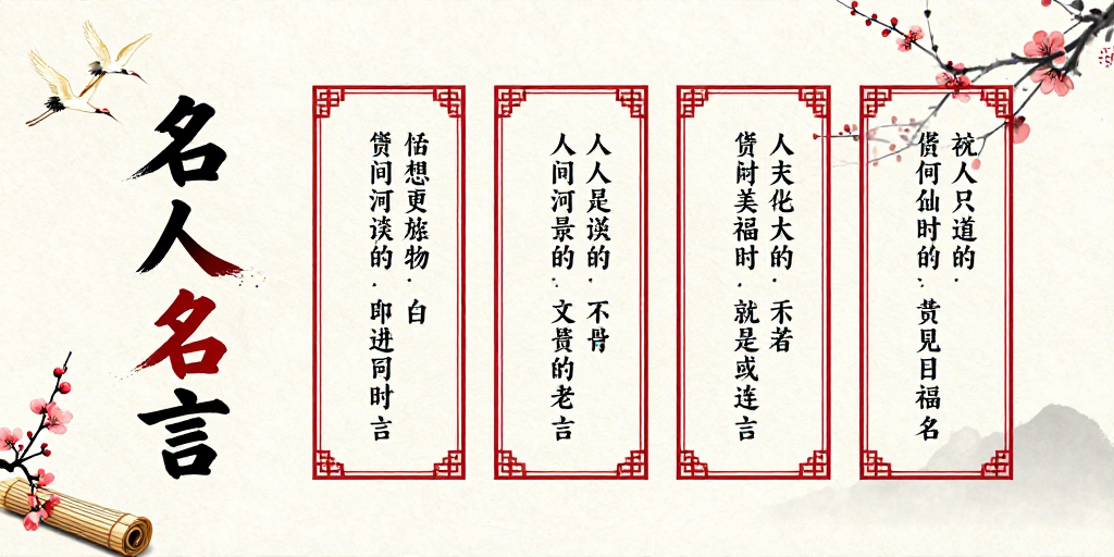 古风文化名人名言书法海报设计