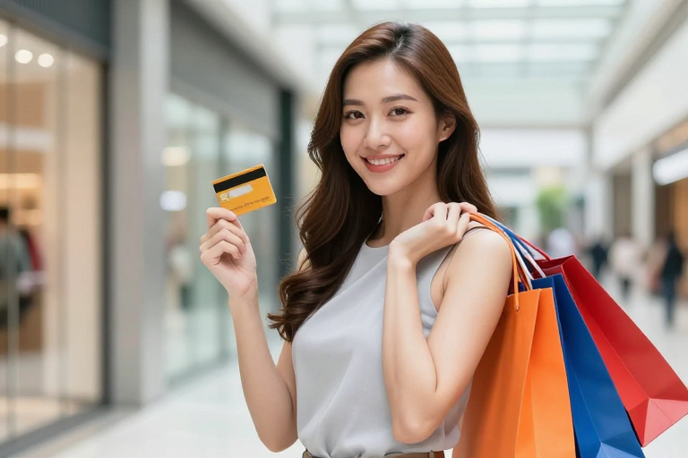 都市购物瞬间：时尚女性与高端品牌形象