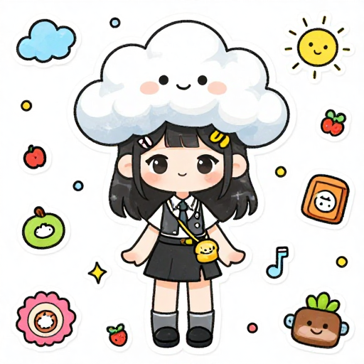 可爱拟人风天气女孩：森系水彩卡通设计