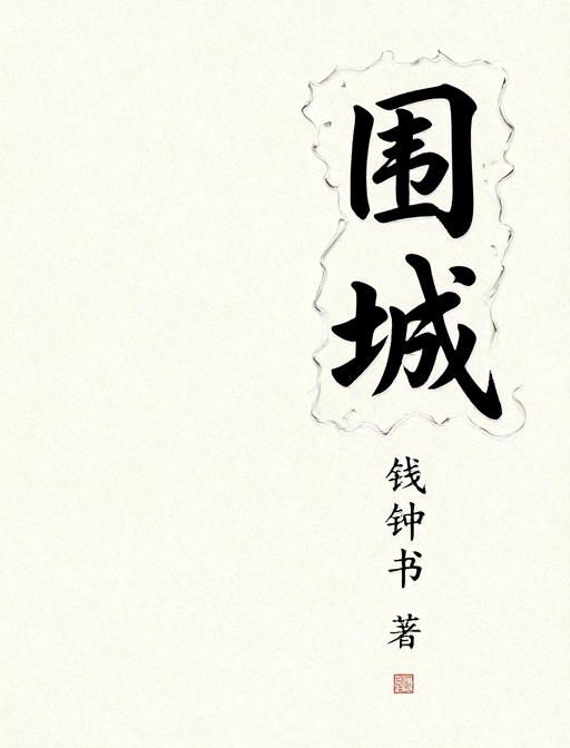 玻璃蚀刻狂草书法《围城》封面设计