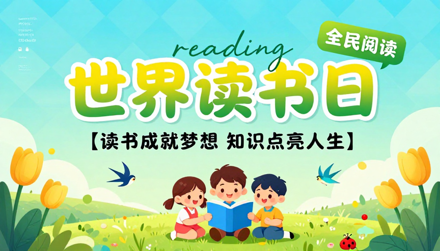 清新春日·世界读书日公益宣传海报