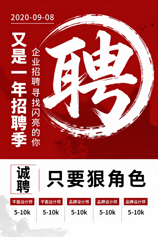 墨韵聘才·闪耀之选:年度招聘海报设计