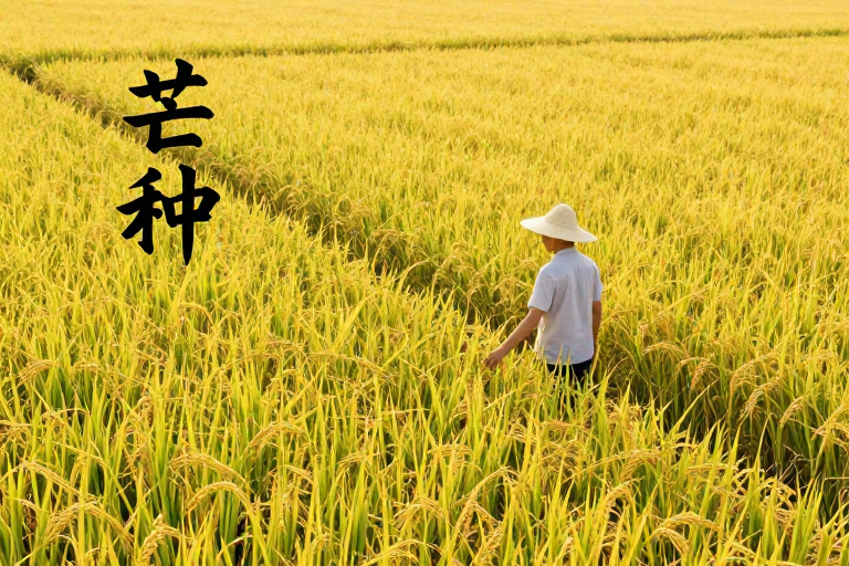 芒种时节田野丰收景象
