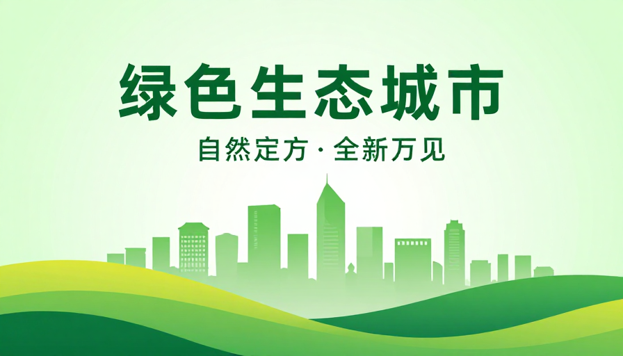 绿动未来：现代生态城市愿景海报