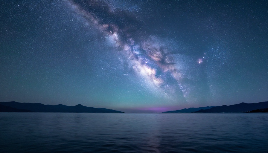 静谧银河:深邃夜空下的超现实之美
