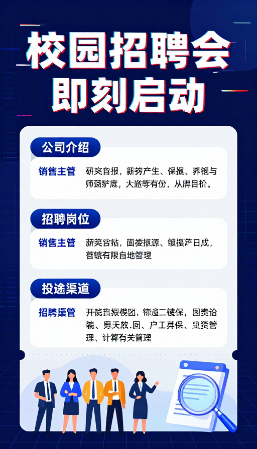 科技故障风校园招聘会宣传海报