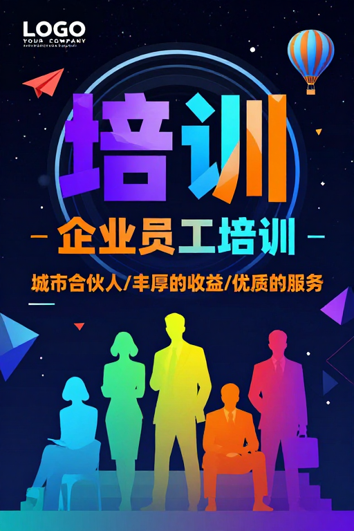 现代科技感企业培训宣传视觉图
